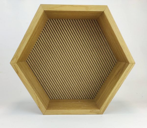 Heksagon półka drewniana - tył frezowany (GRANDE)
